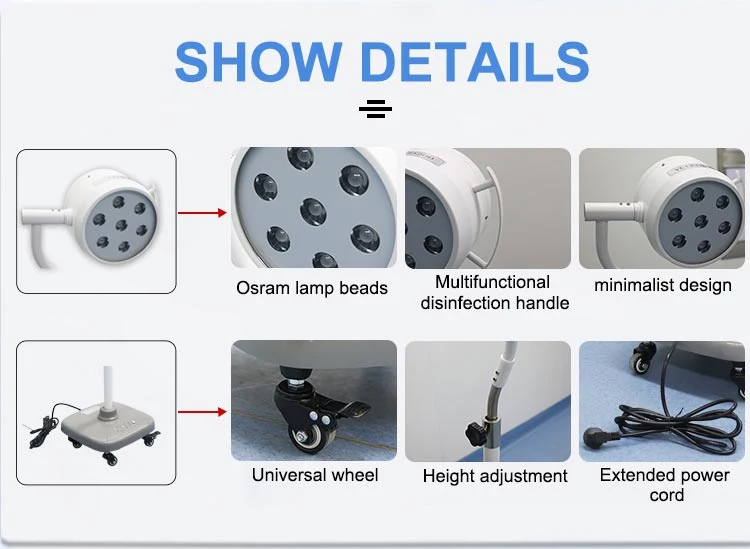 Medical Instrument High Illumination Surgical Auxiliary Lighting Examination Operating Lamp for Hospital Clinic Use