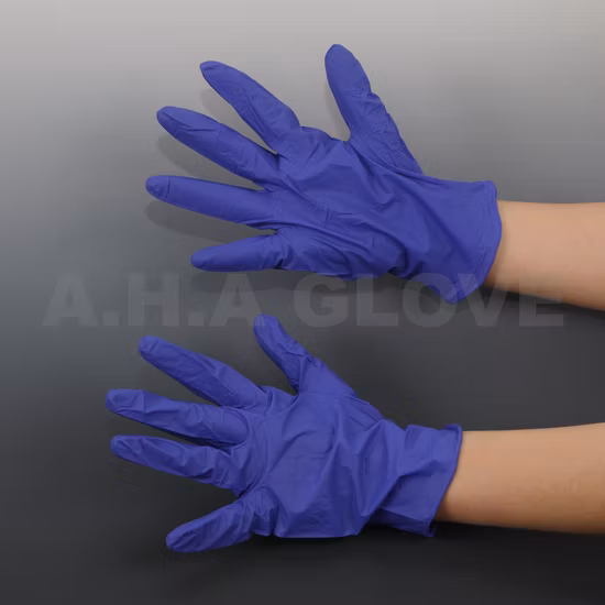 저렴한 가격 100pcs 파란색 일회용 검사 안전 니트릴 의료 외과 검사 장갑